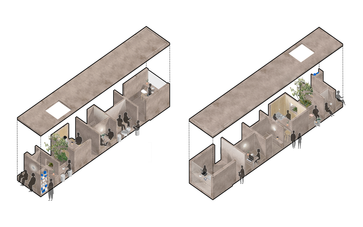 Inserted box axonometric